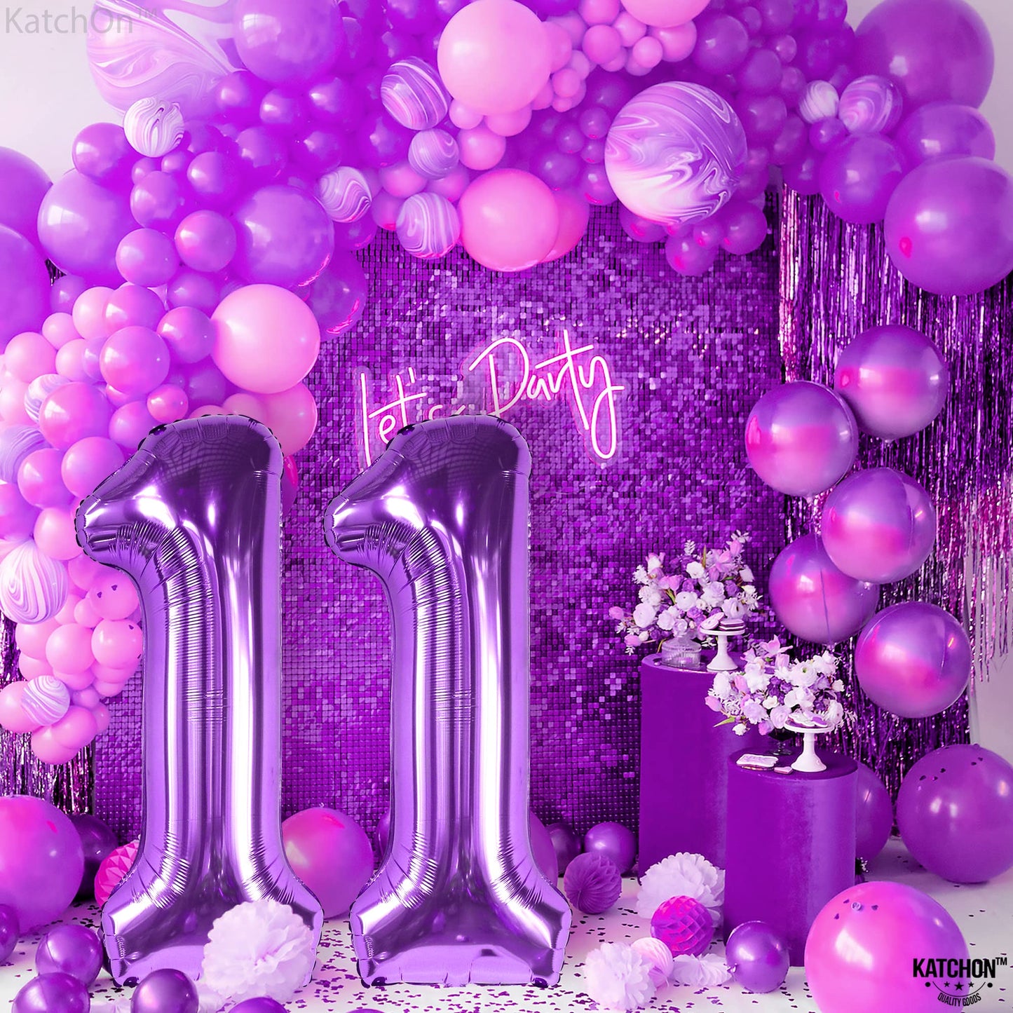 Katchon, Giant Purple 11 Balloon Number - 40 Inch | Foil Number 11 Balloon Purple For 11Th Birthday Decorations For Girls | Purple 11 Birthday Balloon | Purple 11 Balloons Number Birthday Decorations