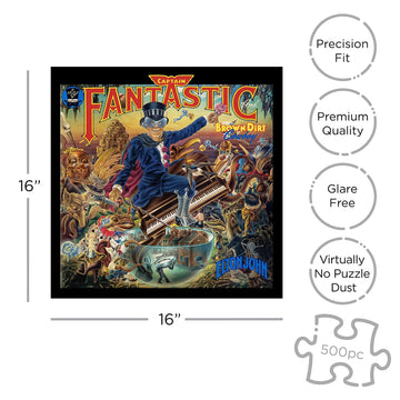 RockSaws Jigsaw Puzzle - Elton John Captain Fantastic, 500 Pieces, 16 x 16, Paperboard, Model RSAW047PZ