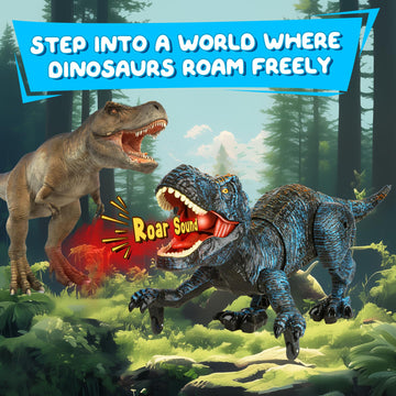 Remote Control Robot Dinosaur Toys For Kids 5-7,2.4G Electronic Rc Walking Dinosaur Pet For Boys 4-7 With Spray & Light & Roar,L