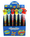 TINYMILLS 24 Pcs Superhero Rainbow Stackable Crayon with Stamper Topper