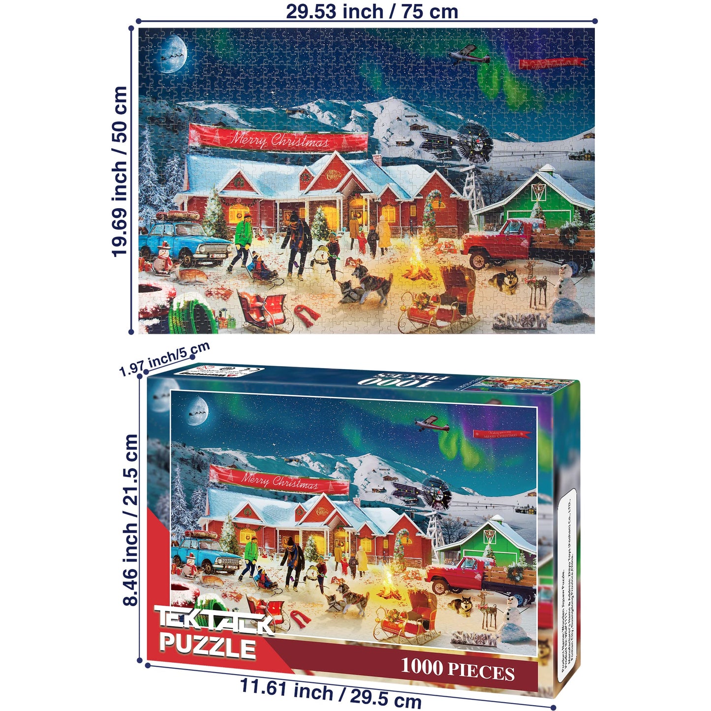 Tektalk Puzzles For Adults 1000 Piece, Jigsaw Puzzles 1000 Pieces For Adults And Kids As Educational Games, Family Entertainment Or Home Decoration (Christmas Joy)