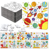 Realspring 24 Pack Outer Space Color Your Own Jigsaw Puzzles for Kids 3-5, 4-6, 6-8, Coloring Crafts DIY Paper Puzzles Party Fav