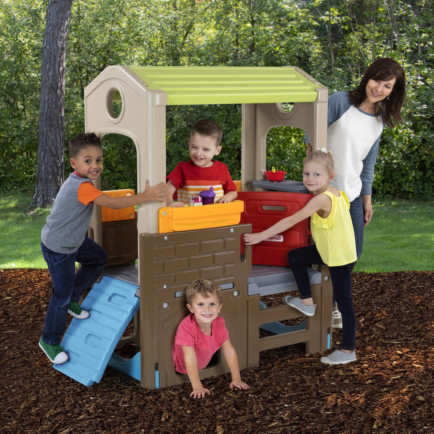 Simplay3 Young Explorers Discovery Playhouse - Indoor Or Outdoor Clubhouse And Activity Playset For Toddlers And Kids, Made In Usa
