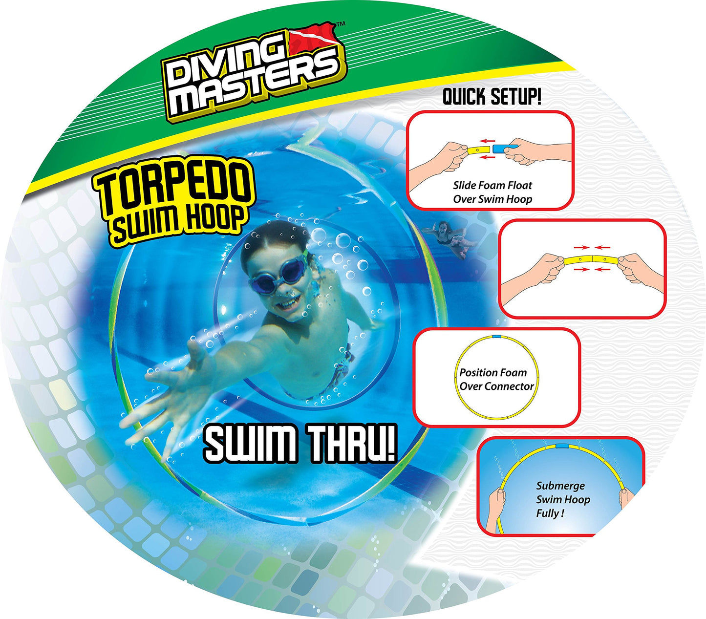 Prime Time Toys Diving Masters Torpedo Swim Hoops Set, 2-Pack