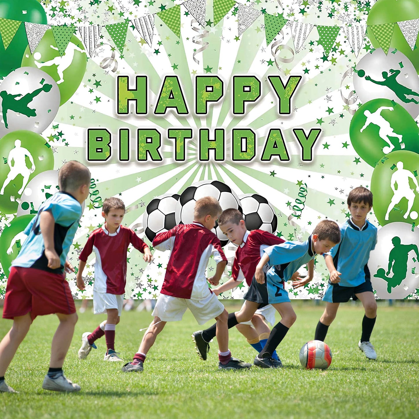 Soccer Themed Birthday Party Decoration Soccer Happy Birthday Backdrop Photo Background Banner Poster For Soccer Party Decoratio