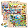 SYNARRY Wooden Puzzles for Kids Ages 4-6 4 x 60 Piece Match & Find Puzzles for Kids Ages 3-5 Boys Girls Educational Toys Gifts for 4-8 yo for Learning Jungle Savannah Polar Animals & City Life