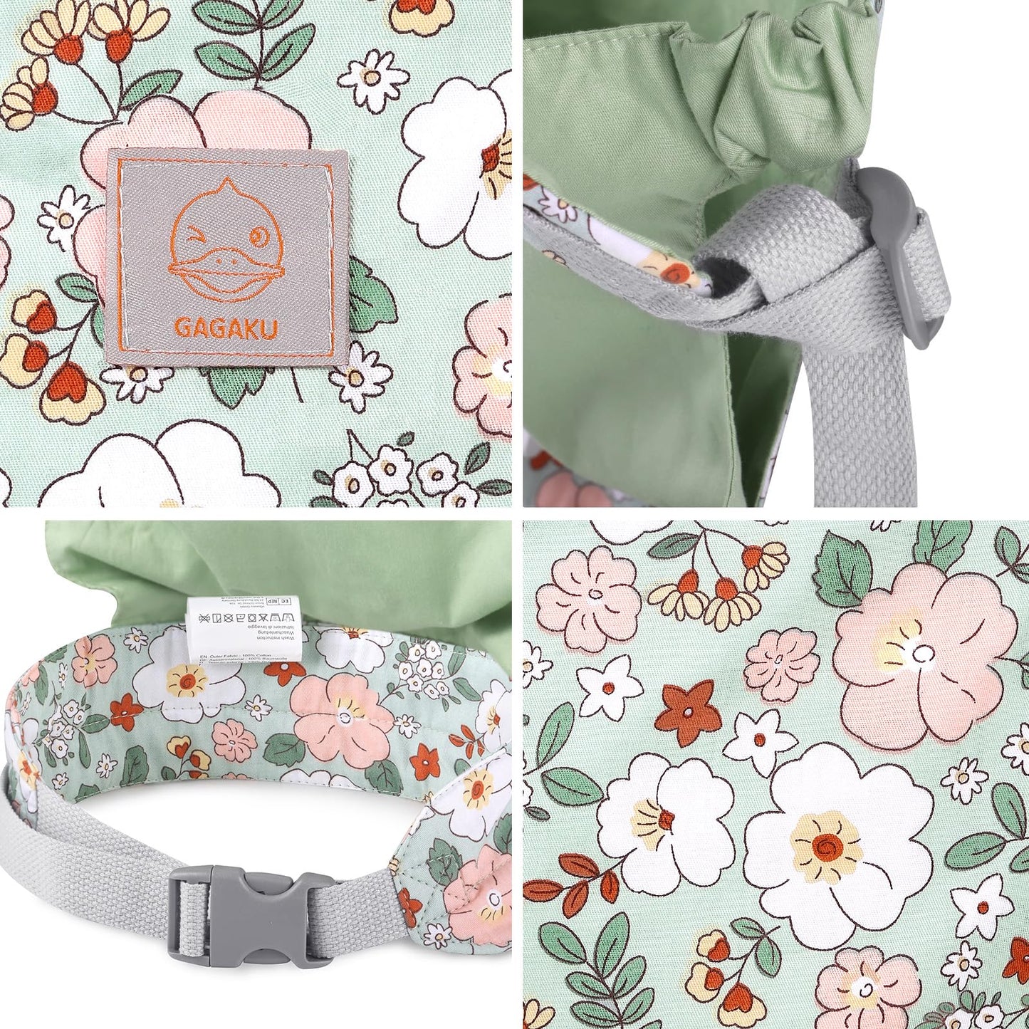 Gagaku Doll Carrier For Kids Toy Baby Doll Carrier Reborn Dolls Carrier Toy Baby Sling With Adjustable Straps For American Girl Doll Bitty Baby Doll Accessories - Green - Camellia