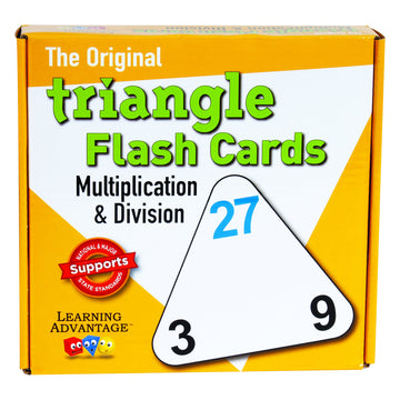 Learning Advantage The Original Triangle Flash Cards | Multiplication & Division | Math Manipulative For Kids | Practice Multiplication And Division Problems