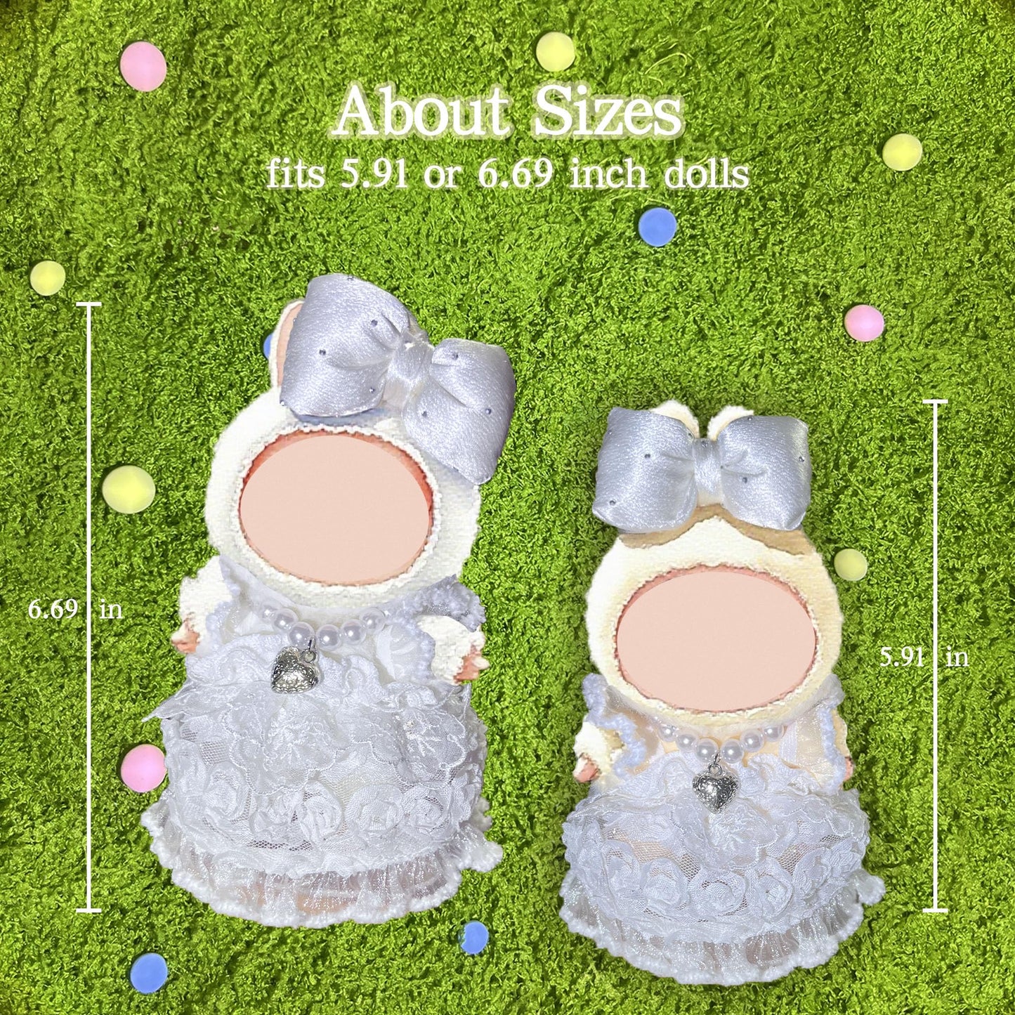 17cm Doll Clothes Set & Outfit Set for 17cm Dolls - enhanced Fashion Dresses with Accessories elegant Chic Doll Clothing & Style Bundle Lace White