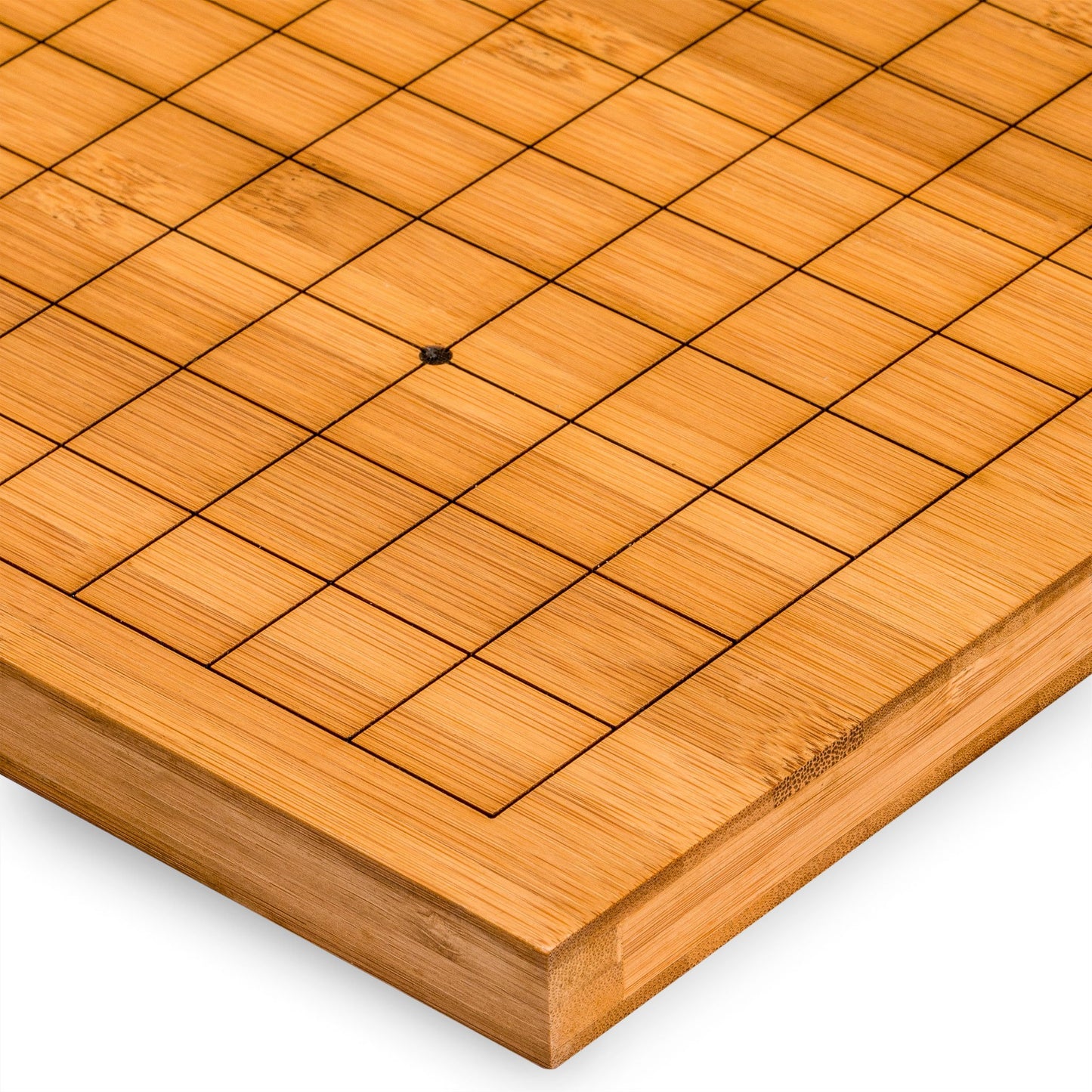 Yellow Mountain Imports Bamboo Go Game Set - Etched Reversible 19x19/13x13, Double Convex Stones, Bamboo Bowls, Brown, Model YN-TB003-A_FX