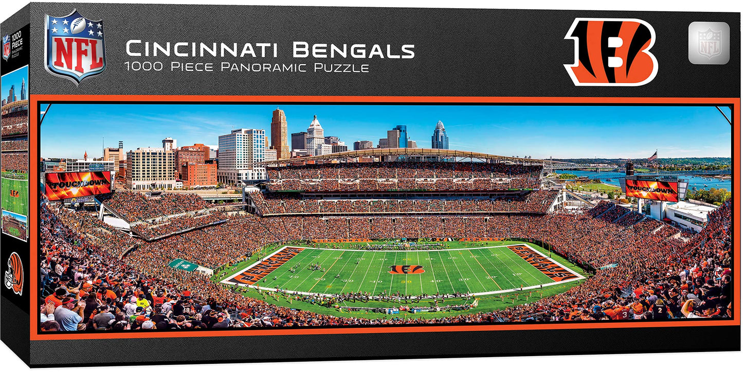 Masterpieces Nfl Cincinnati Bengals Stadium Panoramic Jigsaw Puzzle, 1000 Pieces, Team Color (91434)