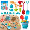 Beach Toys For Kids - Sand Toys Set Includes Collapsible Bucket Shovel And Mesh Bag 19 Pcs, Toddlers Sandbox Toys Sandcastle Bui