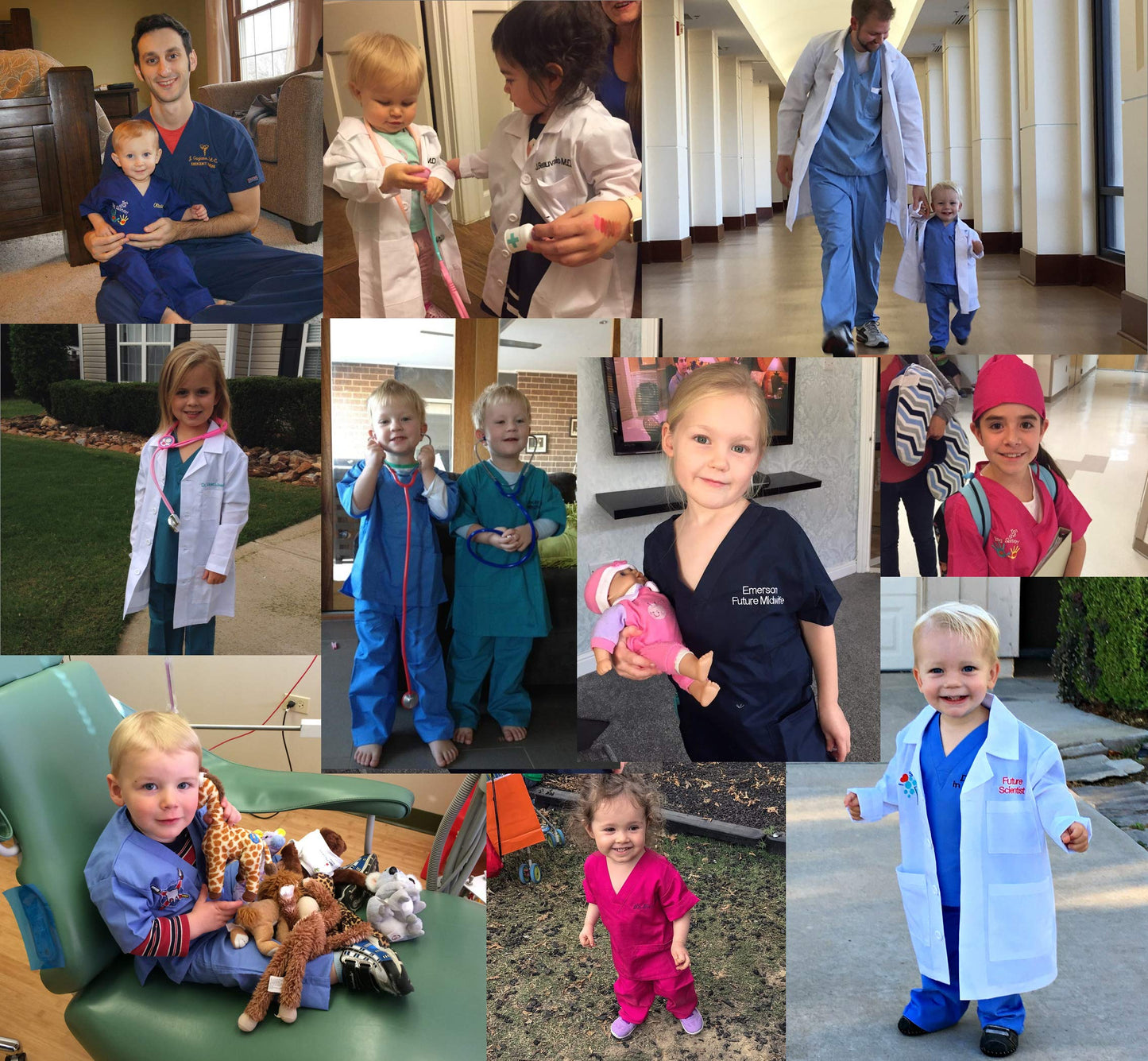 My Little Doc Personalized Kids Lab Coat with Slime Design Costume Size 12/14 White