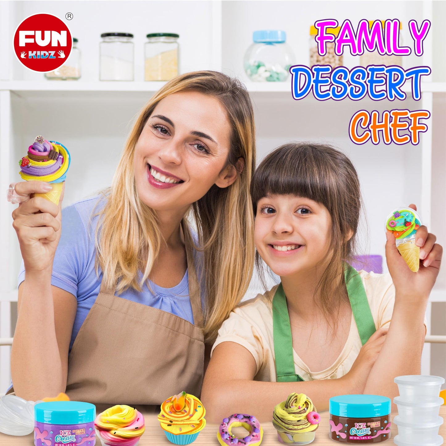 35.16 FL OZ Butter Slime 8 Packs, FunKidz Soft Ice Cream Slime for Girls 6-8 Premade 1040 ML Slime Toys Birthday Gift Party Favo