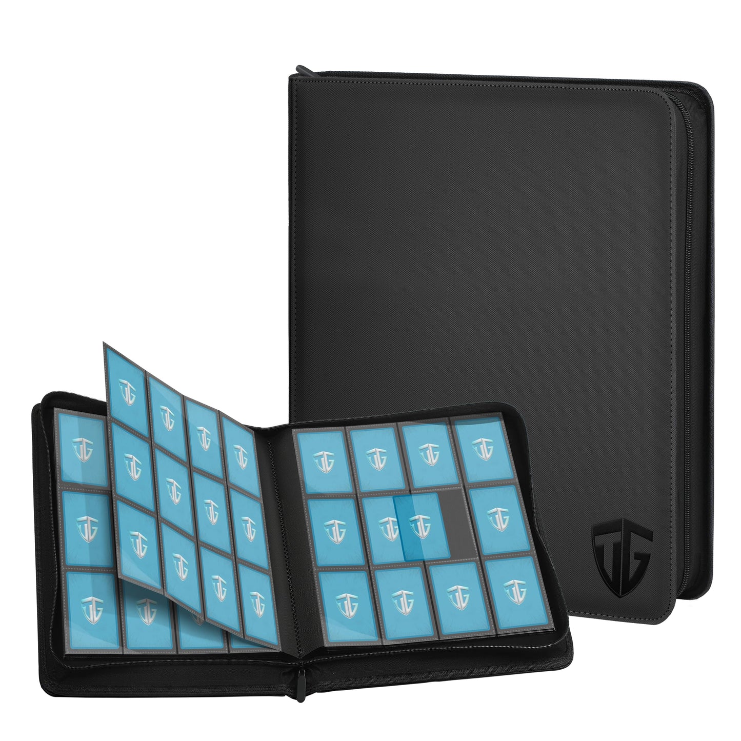 Tcguard 12 Pockets Trading Card Zipper Binder For 720 Cards| Secure Side Loading Pockets | Trading Card Album Folder | Compatibl
