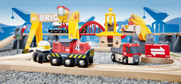 BRIO 33097 Cargo Railway Deluxe Set - 54 Piece Interactive Wooden Train Toy for Kids 3+ | Compatible with All BRIO Sets | FSC Certified