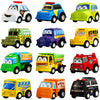 Funcorn Toys Pull Back Car, 12 Pack Assorted Mini Plastic Vehicle Set, Pull Back Truck and Car Toys for Boys Kids Toddler Party