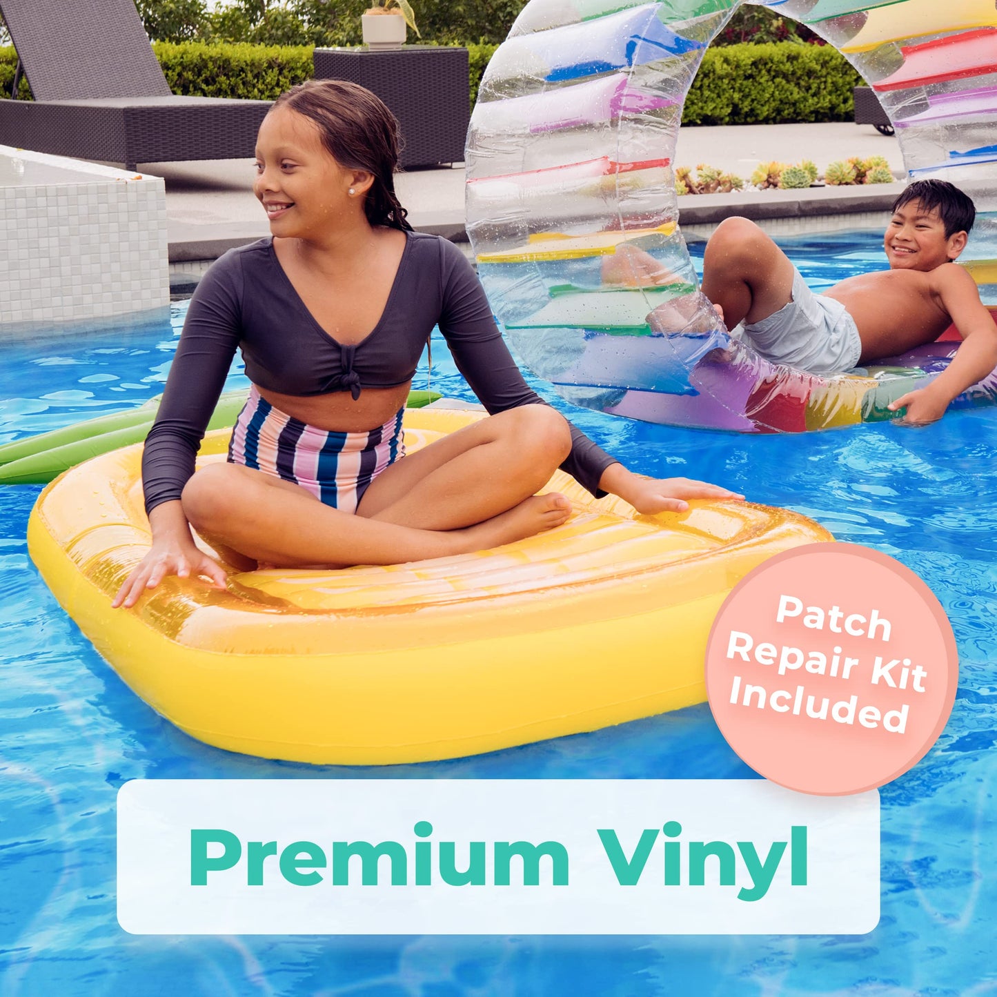 Greenco Giant Inflatable Pineapple Pool Lounger Float, 6 Ft Long, Large Pineapple Inflatable Pool Float For Kids & Adults, Pineapple Raft Pool Float For Summer Fun For Pool, Lake, Beach Parties