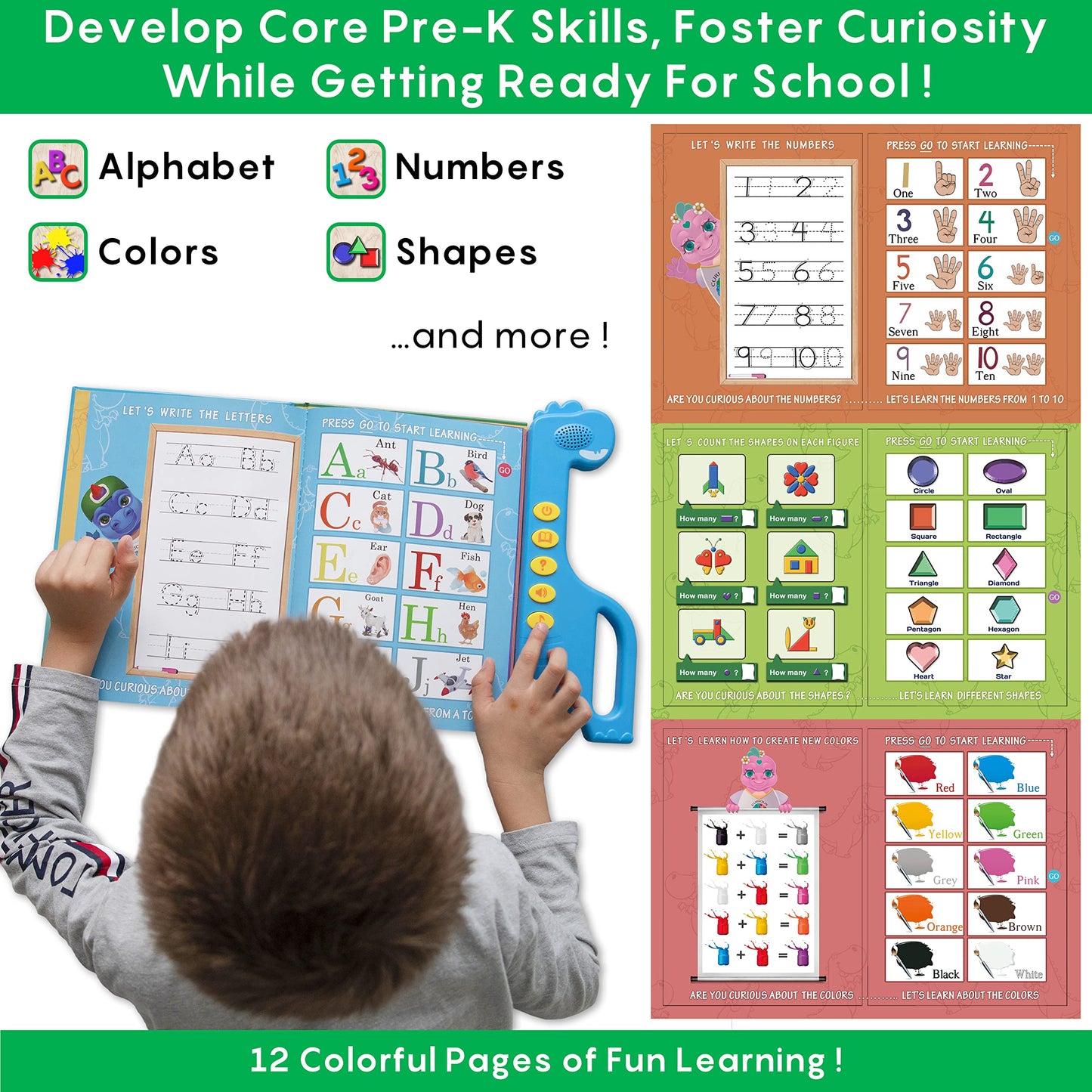 Curious 2 Learn Abc Learning For Toddlers | Learning Resources | English & Spanish Sound Book | Preschool Learning Activities |