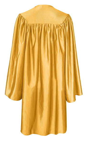 GradPlaza Shiny Choir Robe Kindergarten Preschool Graduation Gown Shiny Graduation Gown for Kids Gold Size 27