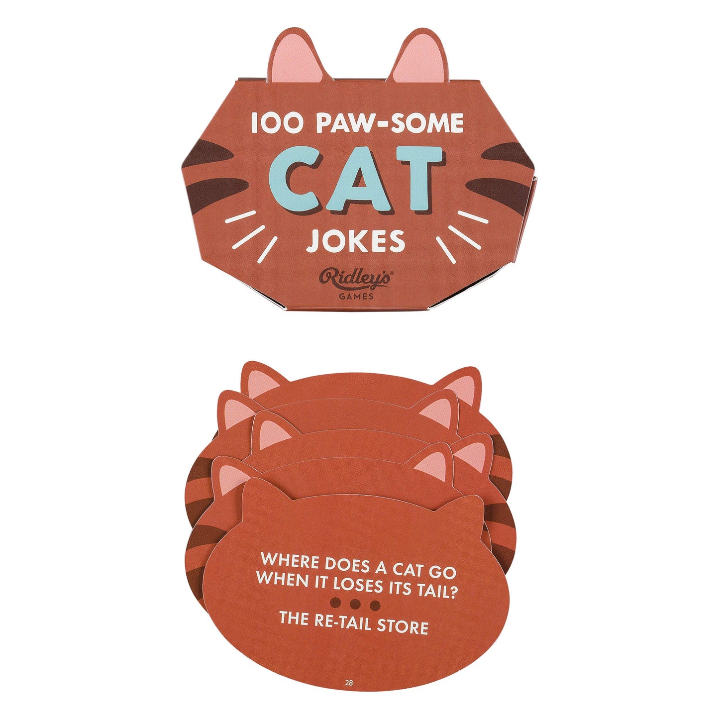 Ridley’S 100 Paw-Some Cat Joke Cards – Includes 100 Jokes For Kids And Adults, Funny Jokes For Family-Friendly Fun, Makes A Great Gift Idea