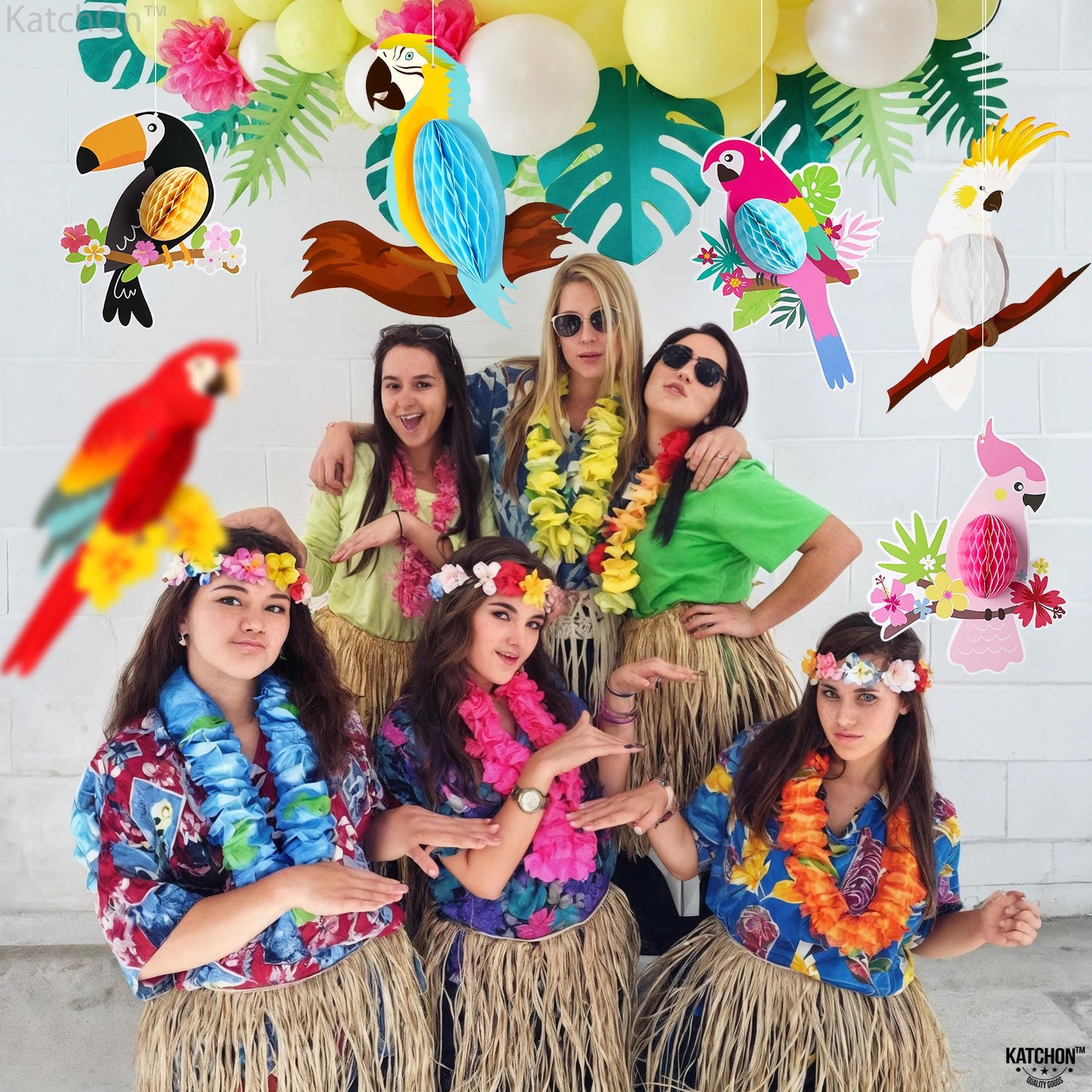 KatchOn, Large Tropical Bird Decorations - 12x5.3 Inch | Jungle Theme Decorations, Luau Party Decorations, Hawaiian Party Decora