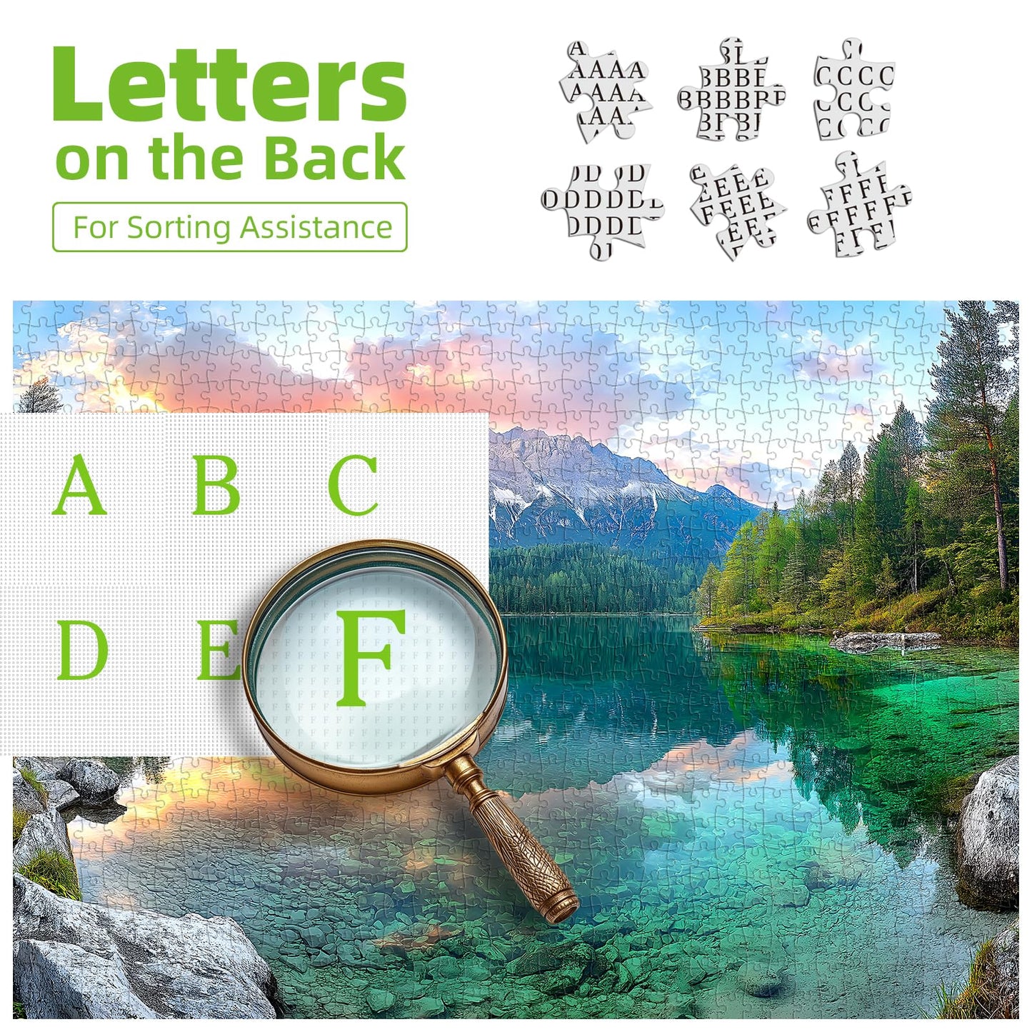 Eibsee Lake Jigsaw Puzzles 1000 Pieces Nature Landscape Puzzles For Adults 1000 Pieces With Letters On Back Hard Impossible Diff