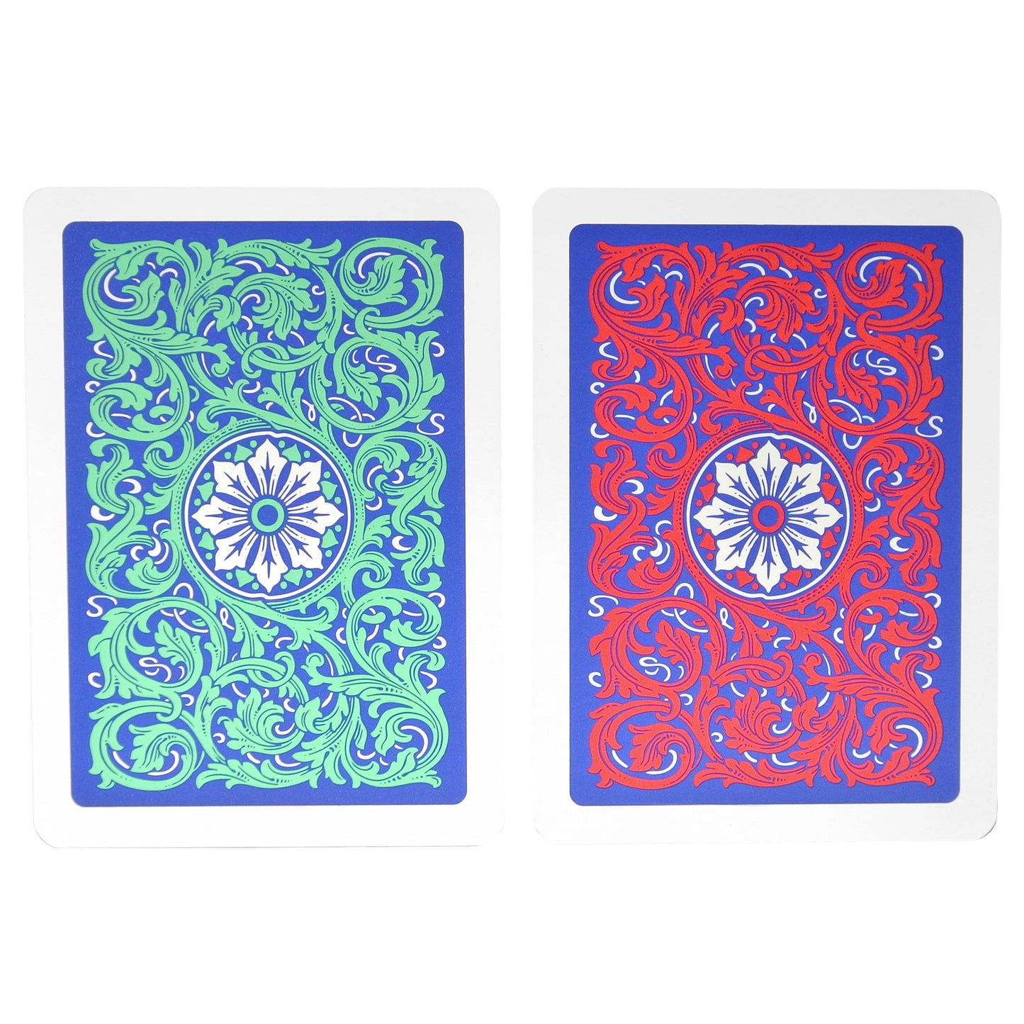 Copag 1546 Neoteric Design 100% Plastic Playing Cards, Poker Size (Standard) Green/Red (Jumbo Index, 6 Set)