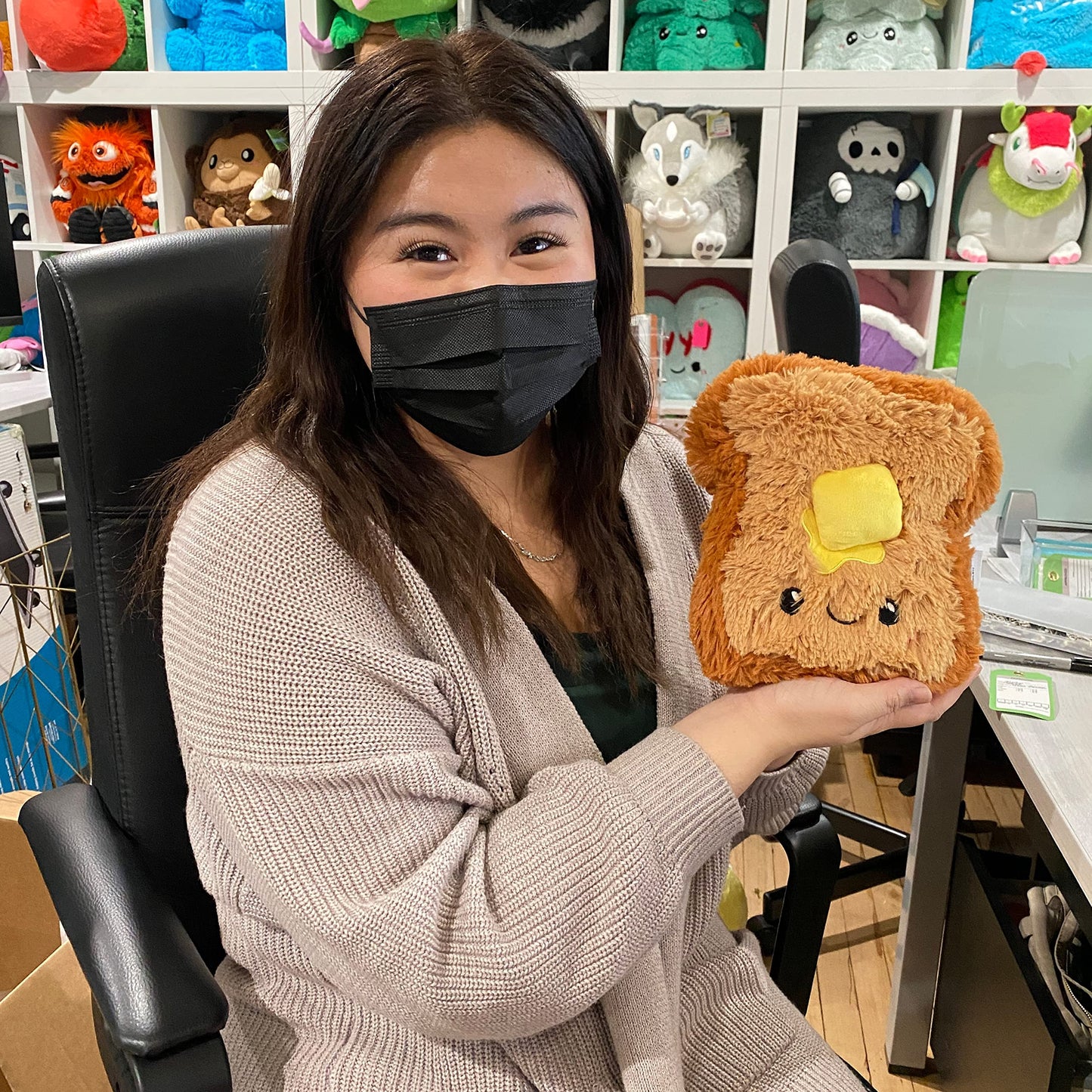 Squishable Mini Buttered Toast Plush Toy - Yellow, Soft Plush Material, Model 841024115710