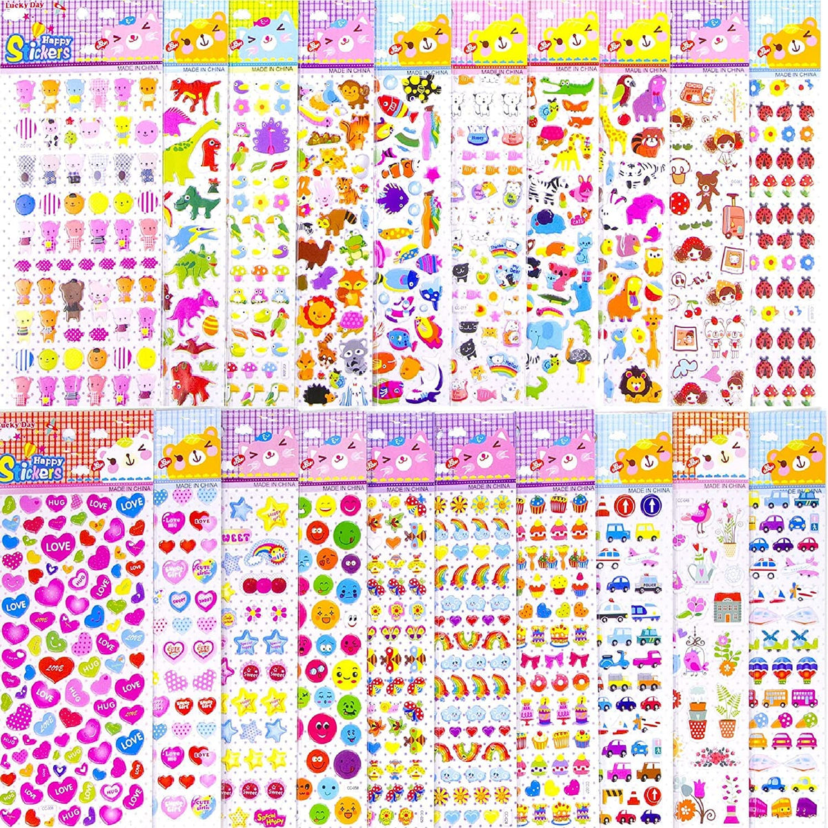 Gifting Square Paper 3D Reusable SelfAdhesive Sticker S For Kids Craft Decoration Diy Variety Pack For Scrapbooking Journal Inc