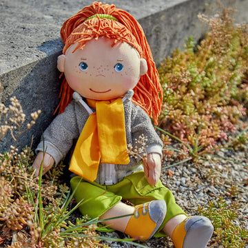 Haba 12' Soft Doll Soley With Red Hair, Outdoor Adventure Outfit And Embroidered Face, Machine Washable Baby Doll With Clothes And Baby Dolls For 18 Months And Up