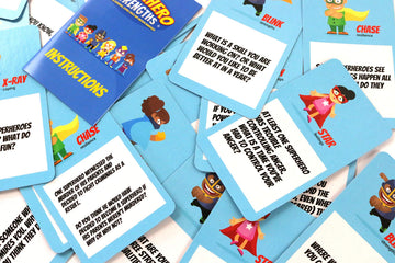 PlayTherapySupply Card Game - Superhero Strengths for Resilience & Emotion Awareness, Multicolor, Cardstock