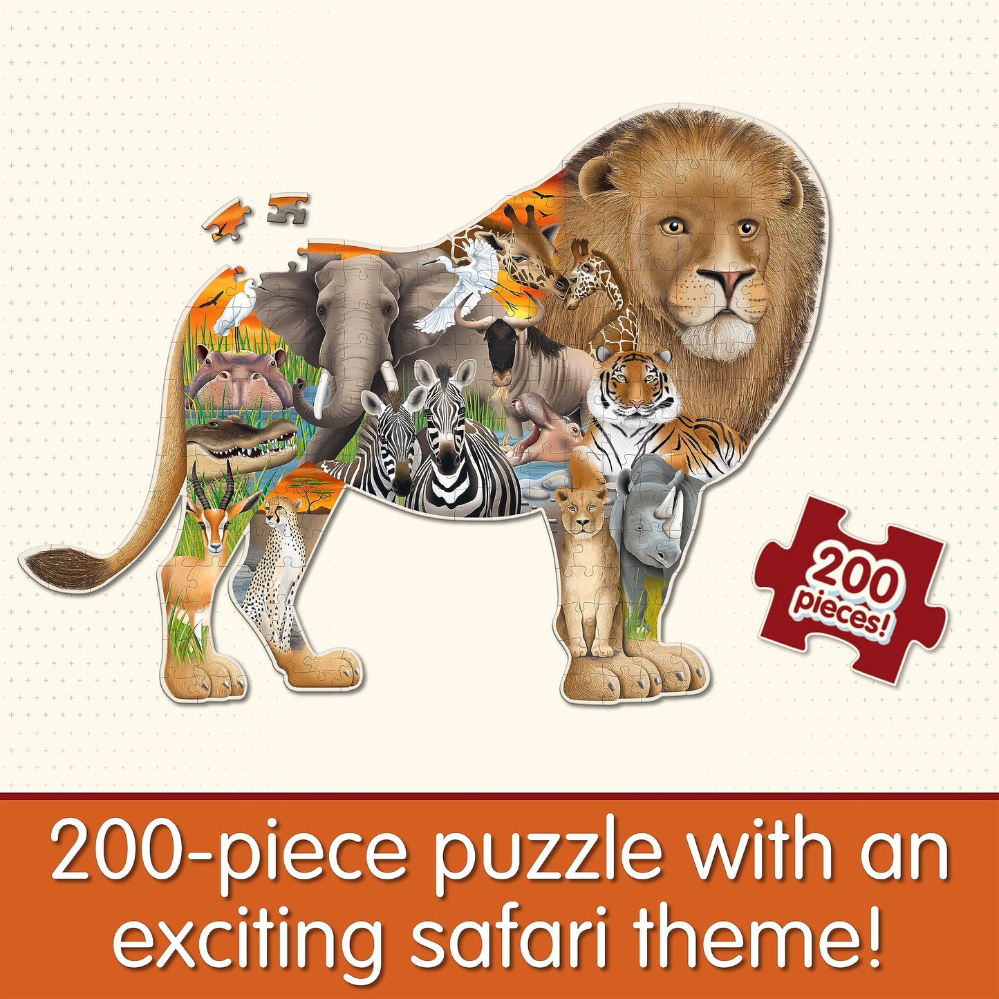 The Learning Journey: Wildlife World - Safari Puzzle - 200Pcs Challenging Jigsaw Puzzles - Intellectual Game Learning Education