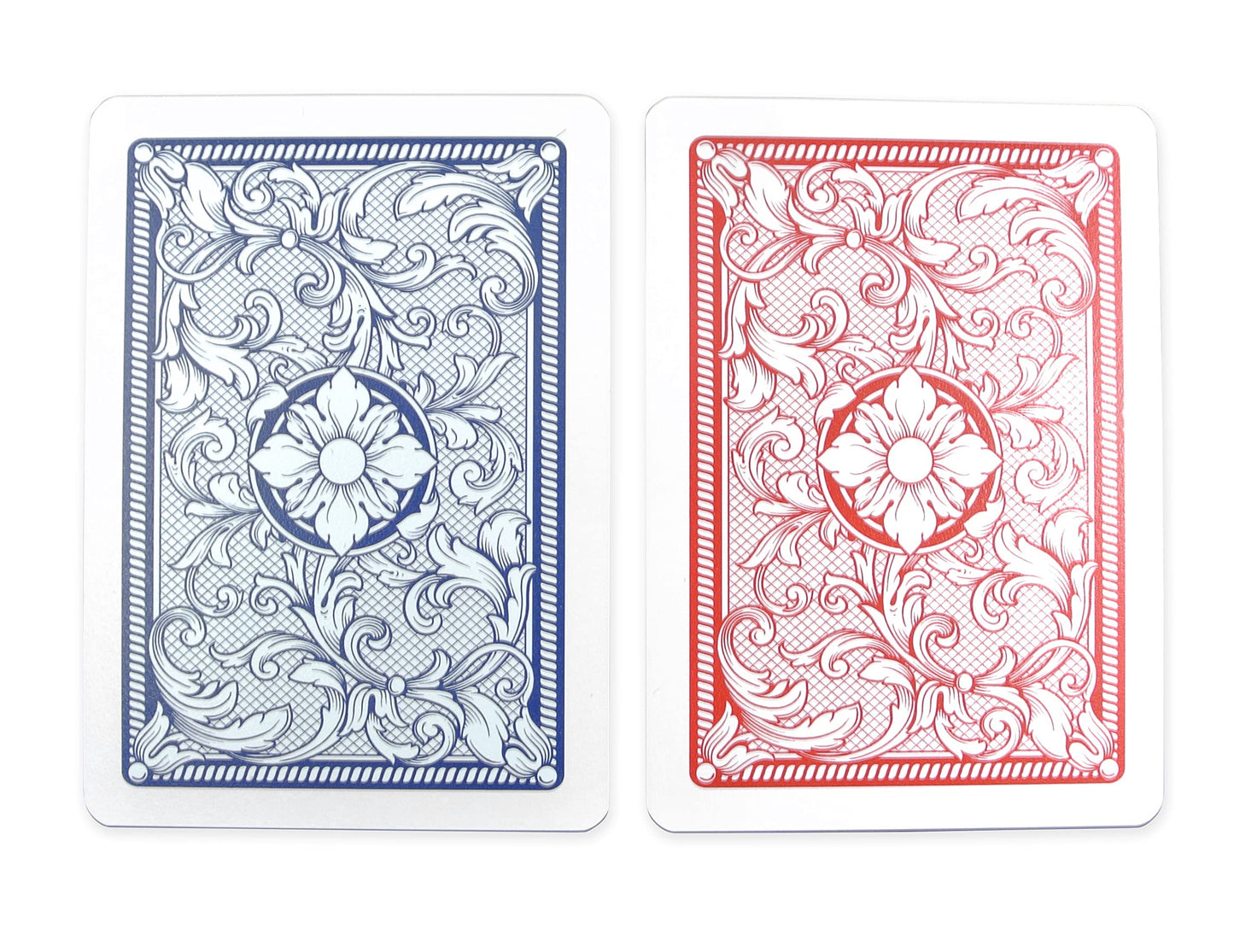 Copag *4-Color Faces* Legacy Design 100% Plastic Playing Cards, Poker Size (Standard) Jumbo Index Red/Blue Double Deck Set