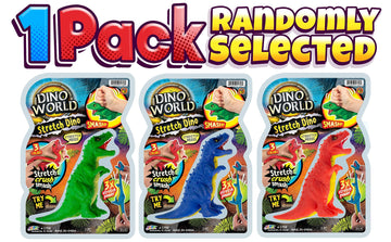 Ja-Ru Stretchy Toy Dinosaur Toy (1 Unit) T-Rex Rubber Dino ,Super Squishy And Individually Packed Fidget Toys For Boys, Realisti
