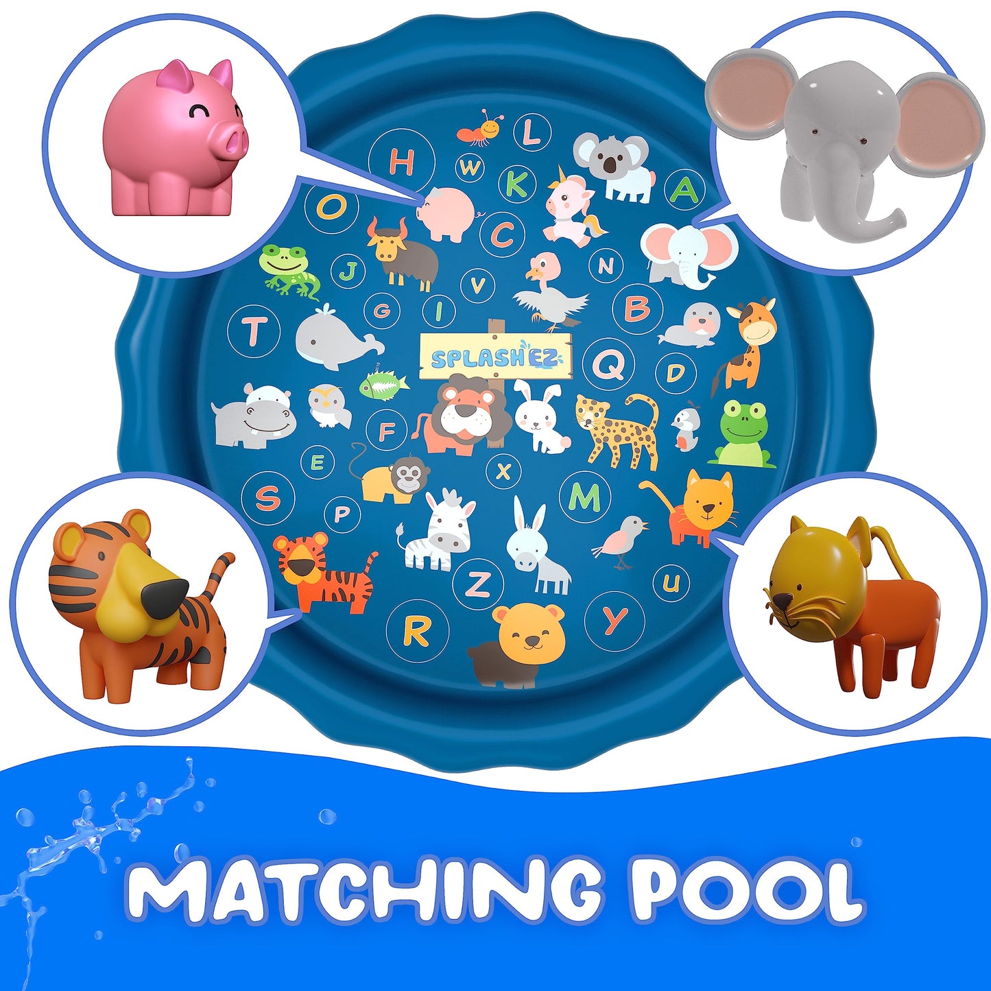 Splashez Mold Free Bath Toys For Babies & Toddlers, Animals No Hole Bath Toys For Kids, Toddler Gift, No Mold Bathtub Water Set For Kids, Pool, Bpa-Free, Safe, Fun, Infant Ages 1 3 6 12 18 Months