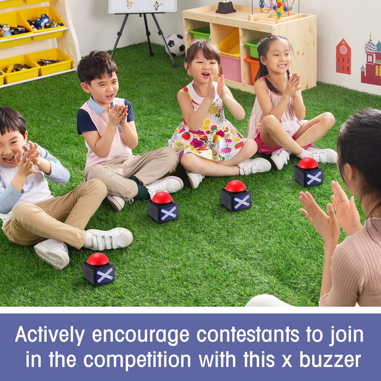 Fabbay 6 Pieces Answer Game Buzzer with Light and Sound Buzzer Alarm Buttons for Game Show Kids mature-themed Party Contest Prop Trivia Quiz Toys