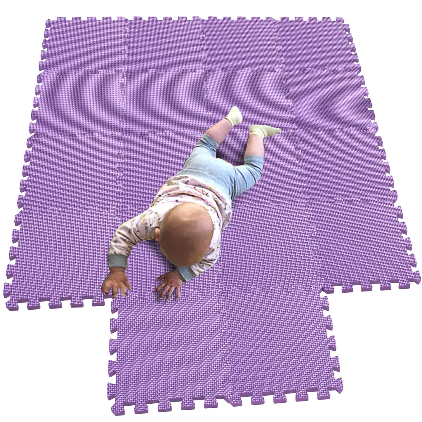 MQIAOHAM 18 Pieces Puzzle Play Mats, Soft Baby Play Mat, Kids Interlocking Foam Floor Tiles, Toddlers Carpet Playmats G301018-11
