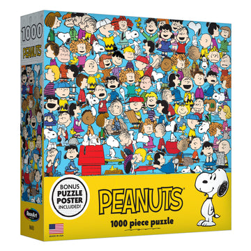 RoseArt 1000 Piece Jigsaw Puzzle - Peanuts Cast of Characters - Multi-colored - Model 8683ZZA - Fun for Adults