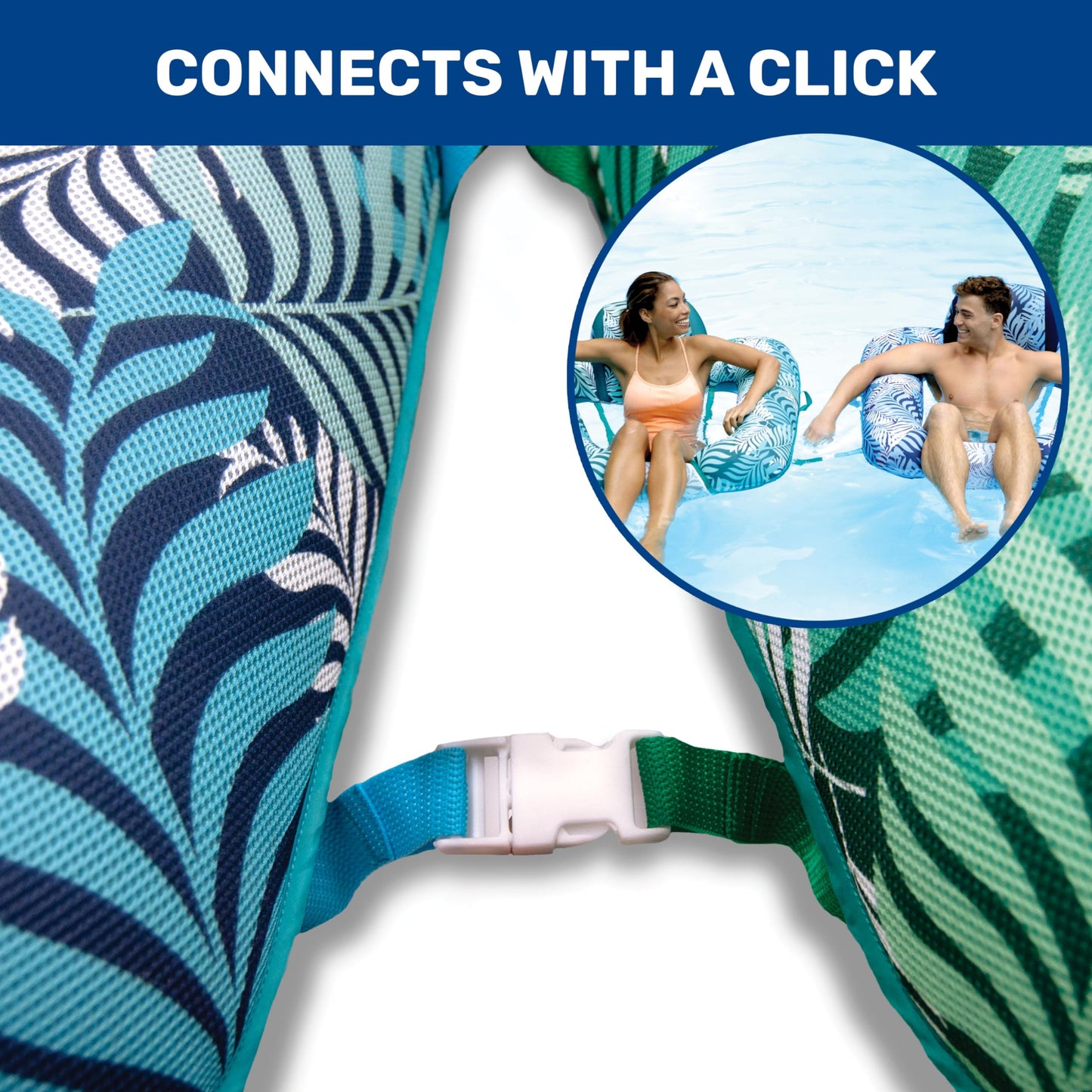 Aqua Zero Gravity Pool Chair Float - Inflatable Heavy Duty mature-themed Pool Chair for Floating - Blue Teal