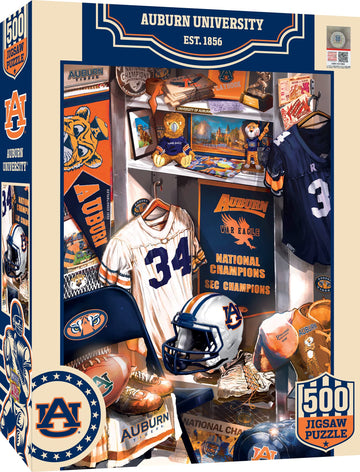Masterpieces Game Day 500 Piece Jigsaw Puzzle For Adults - Ncaa Auburn Tigers Locker Room - 15'X21'