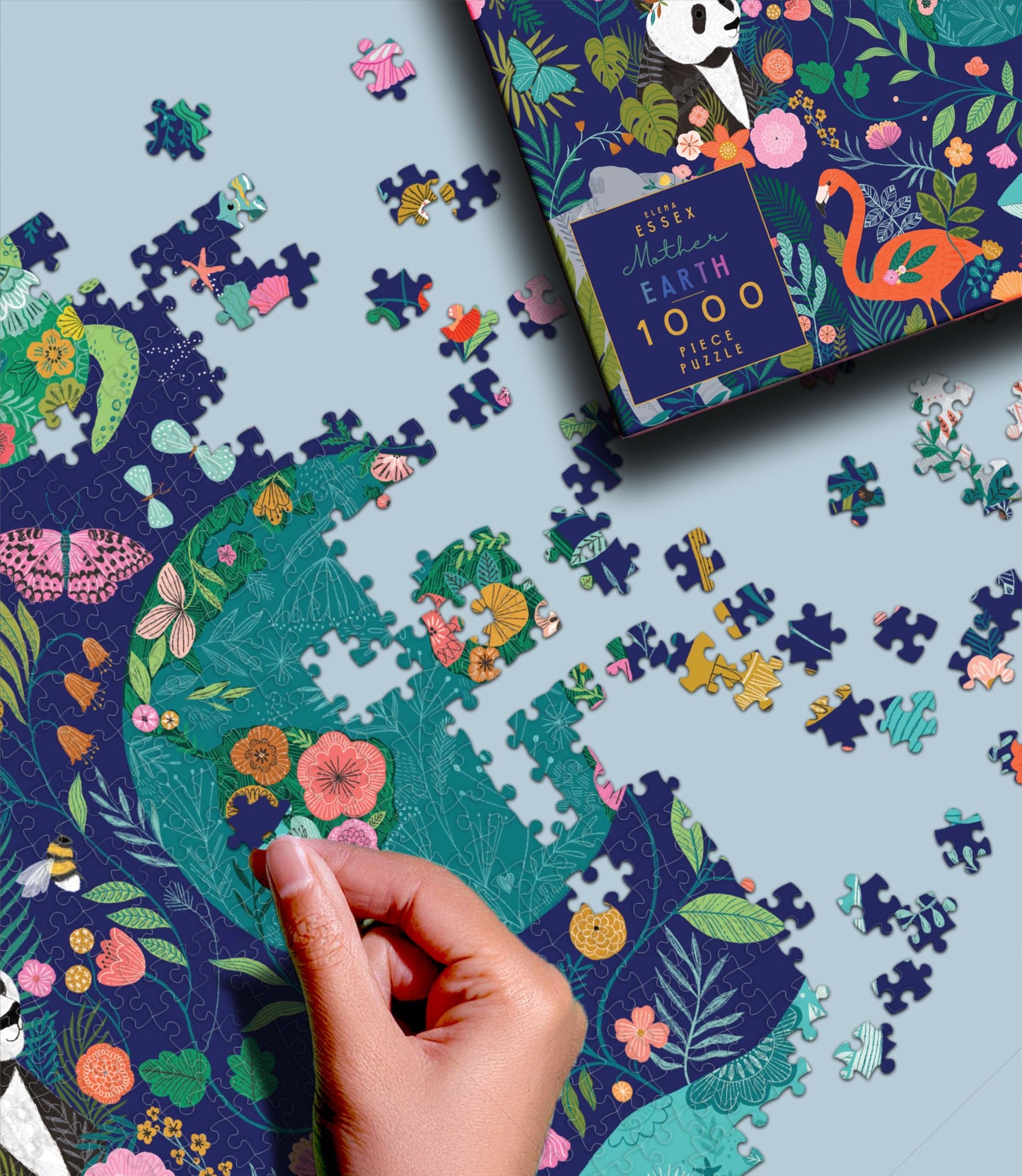 Elena Essex Puzzles For Adults 1000 Pieces - Mother Earth | Jigsaw Puzzles 1000 Pieces For Adults | Environmental Animal Panda Tiger Whale Koala Puzzle | Size 28X20 Inches