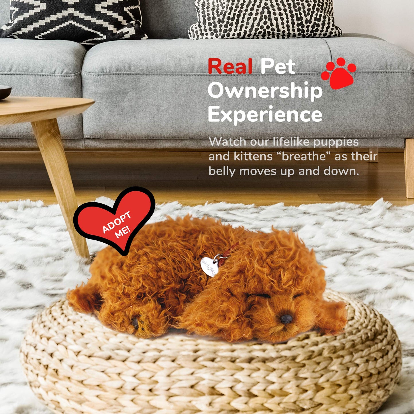 Perfect Petzzz - Original Petzzz Poodle, Realistic Lifelike Stuffed Interactive Pet Toy, Companion Pet Dog With 100% Handcrafted Synthetic Fur