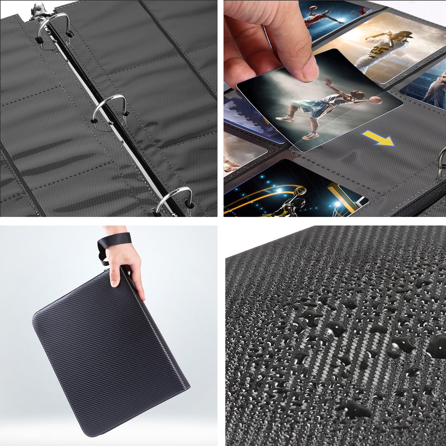 Wot I Trading Card Binder, 630 Pockets Sleeves With Zipper, Double Sided Pockets Card Holder Carry Case For Baseball Card, Footb