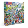 eeBoo Piece & Love: Paris Bookseller - 1000 Piece Puzzle - mature-themed Square Jigsaw 23x23 Includes Image Reference Insert Glossy Pieces