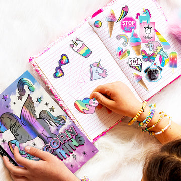 Fashion Angels Unicorn Sticker Book - 1000+ Magical Stickers For Girls - Unicorn Party Favors - Kawaii Unicron Stickers For Laptops, Water Bottles, Scrap Books - Ages 6 And Up