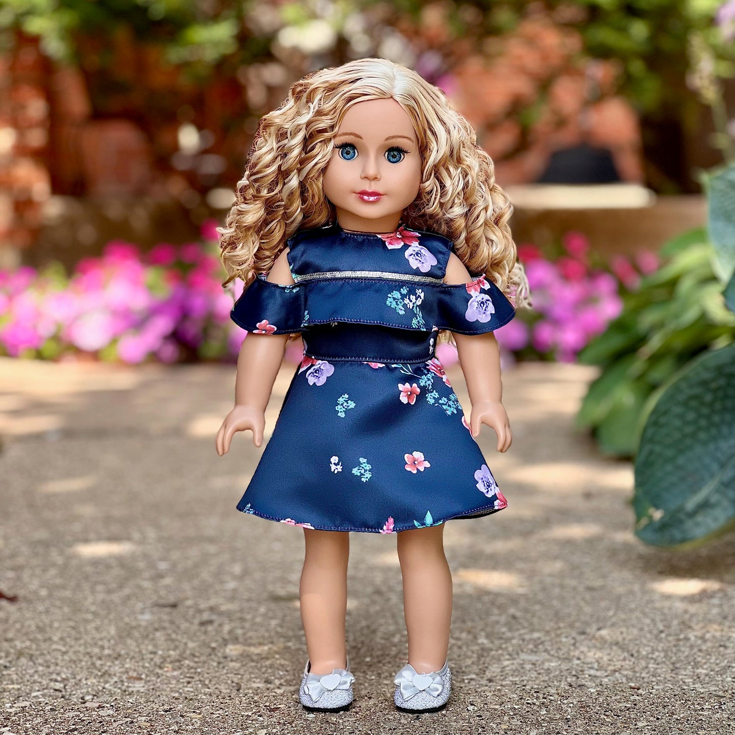 - Romantic Moment - Dark Blue Dress - Clothes Fits 18 Inch Doll (Doll Not Included)