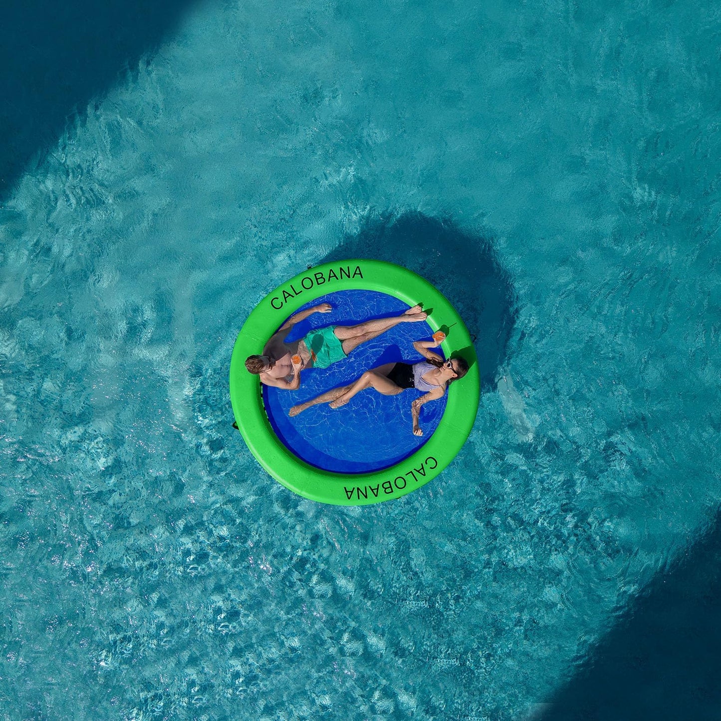8ft Float Ring Inflatable Water Hammock Island with Mesh Tanning Pool Lounger Float for Adults Round Floating Mat Raft for Party