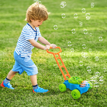ArtCreativity Bubble Lawn Mower Toy for Kids, Blue, Plastic, Model AC-588, Ideal Outdoor Summer Gardening Gift for Ages 1-5