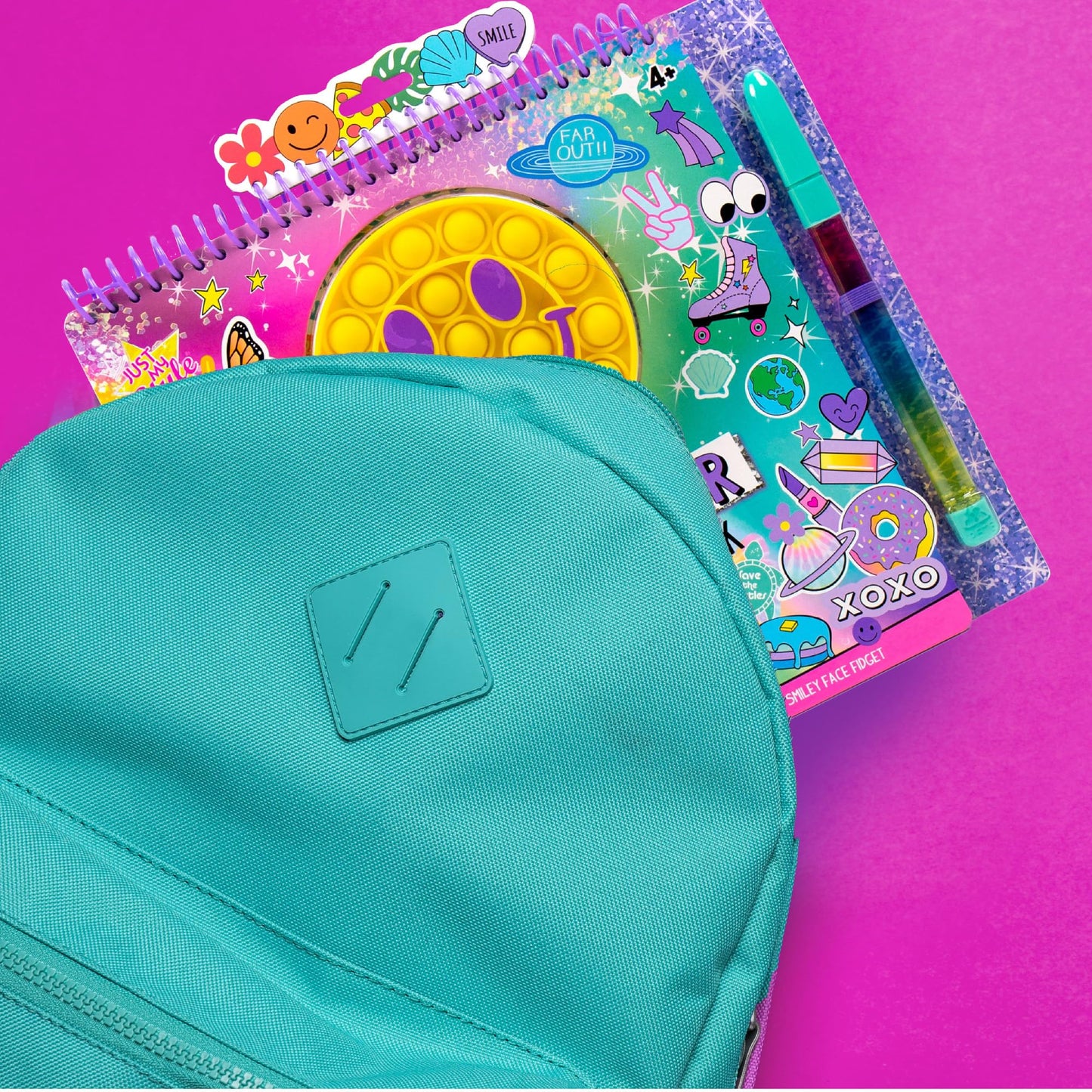 Just My Style Pop & Color Sketchbook Set for Kids, Medium, Multi, Includes Stickers & Mindfulness Activities, Model 214455